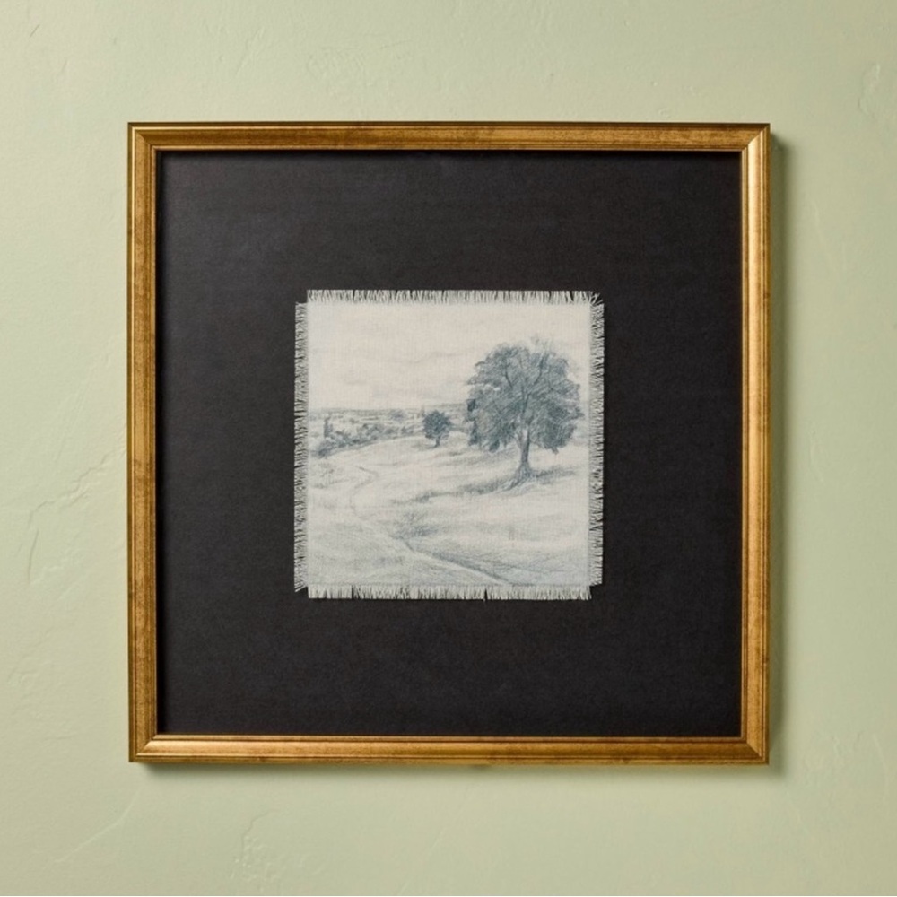 NWT, 18"x18" Matte Black Landscape Framed Wall Art -Hearth & Hand with Magnolia